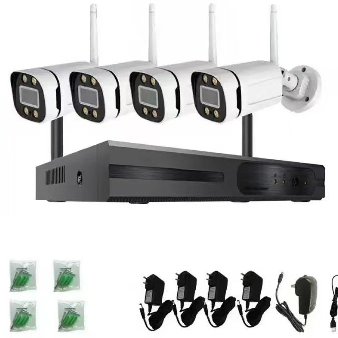 پکیج 4 کانال وایرلس دید در شب رنگی ۳ مگاپیکسل میکروفن دار XMEYE